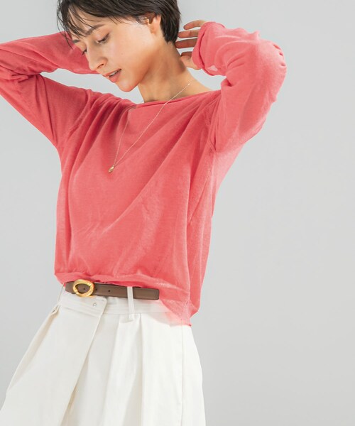 URBAN RESEARCH ROSSO（アーバンリサーチロッソ）の「シアーレイヤードニット（ニット/セーター・レディース・OFF WHITE/PINK・Free）」の2枚目の写真