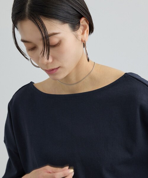 ADAM ET ROPE'(アダムエロペ)の「【ONIT(オニット)】SUPER AMERICAN DRYCOTTON BACKOPEN LONGSLEEVE T(Tシャツ/カットソー・レディース・ホワイト/ネイビー・1)」の5枚目の写真