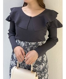 MERCURYDUO | オープンショルダーラッフルニット(ニット/セーター)