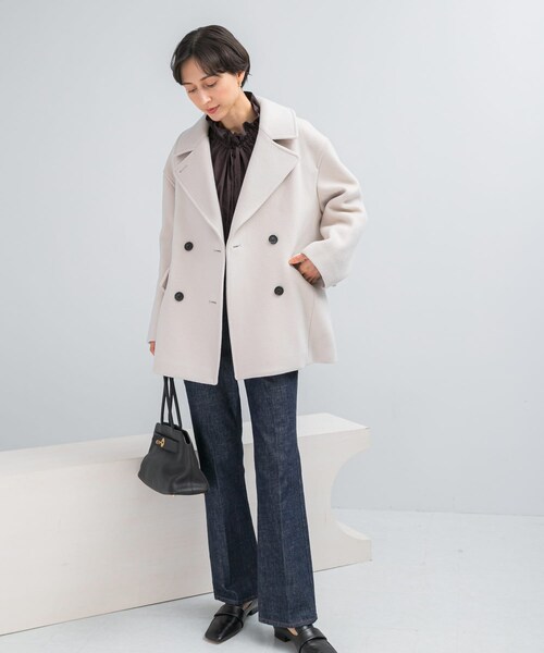 URBAN RESEARCH ROSSO（アーバンリサーチロッソ）の「オーバーミドルPコート（その他アウター・レディース・OFF×BLACK/L/GREIGE/CHARCOAL・FREE）」の9枚目の写真