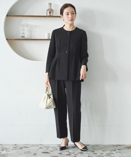 URBAN RESEARCH（アーバンリサーチ）の「ノーカラーペプラムジャケット（ノーカラージャケット・レディース・NAVY/BLACK・Free）」の9枚目の写真