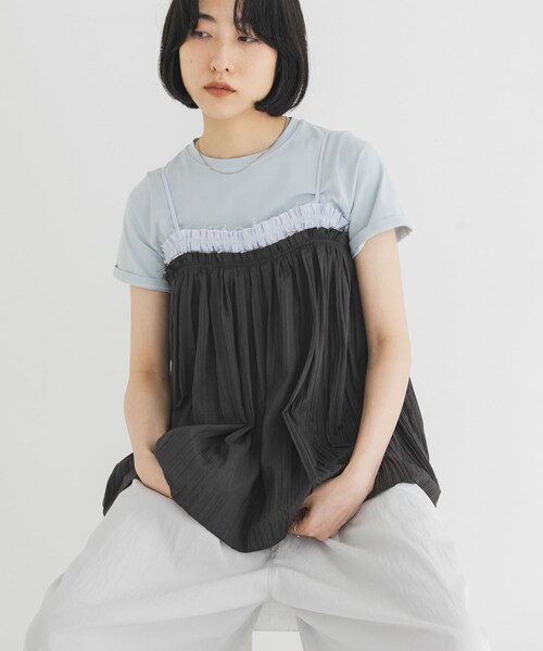 KBF（ケイビーエフ）の「バイカラークリンクルビスチェ（その他トップス・レディース・KHAKI×IVO/CCL×BLUE/IVORY×BRN・One）」の18枚目の写真