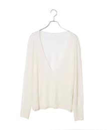 ウールシアー深Vネックニット