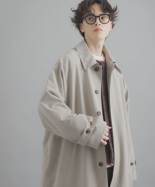 SENSE OF PLACE by URBAN RESEARCH(センスオブプレイスバイアーバンリサーチ)の「バルマカーンルーズコート(ステンカラーコート・メンズ・BEIGE/NAVY/BEG CHECK・M/L)」の5枚目の写真