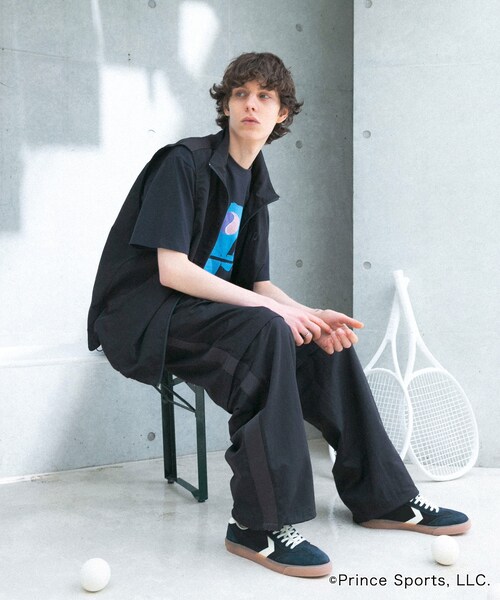 SENSE OF PLACE by URBAN RESEARCH（センスオブプレイスバイアーバンリサーチ）の「『別注』prince　トラックベスト（テーラードジャケット・メンズ・GRG×BEG/BLK×CHA・M/L）」の4枚目の写真