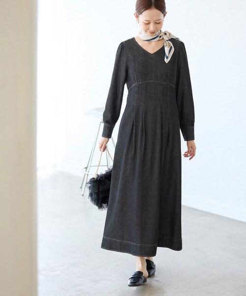 ROPE' PICNIC(ロペピクニック)の「デニムワンピース(ワンピース・レディース・ブラック/ネイビー・36/38)」の6枚目の写真