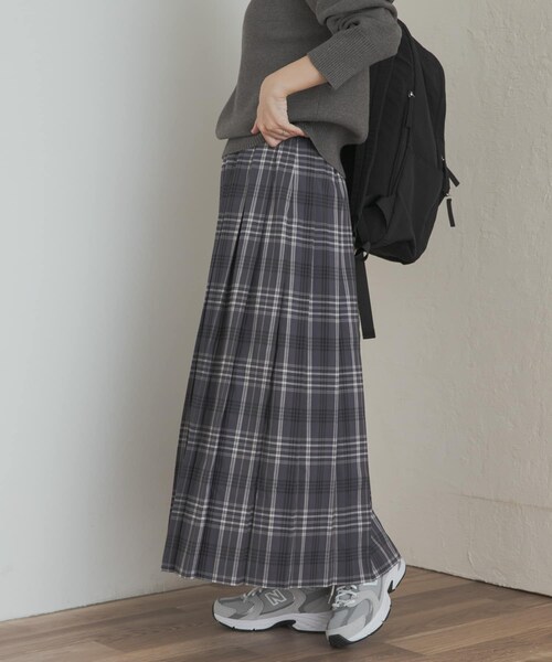 URBAN RESEARCH DOORS（アーバンリサーチドアーズ）の「『一部WEB限定カラー』チェックプリーツスカート（スカート・レディース・GRY×BLU/BRN×RED/MUS×NVY/GRN×YEL・S/M）」の10枚目の写真