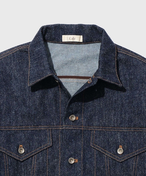 ADAM ET ROPE'(アダムエロペ)の「【Cale/カル】cotton silk denim Trucker(デニムジャケット・メンズ・ネイビー・2/3)」の5枚目の写真