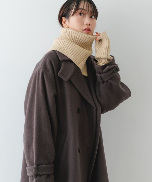 RODE SKO（ロデスコ）の「2WAYリブネックウォーマー（ネックウォーマー/スヌード・レディース・BEIGE/BLACK/GRAY・one）」の21枚目の写真