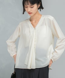 URBAN RESEARCH ROSSO | ウォッシャブルVネックフレアブラウス(シャツ/ブラウス)