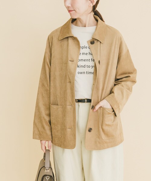 ITEMS URBANRESEARCH（アイテムズ アーバンリサーチ）の「フェイクスエードオーバージャケット（テーラードジャケット・レディース・BEG/BRN・Free）」の12枚目の写真