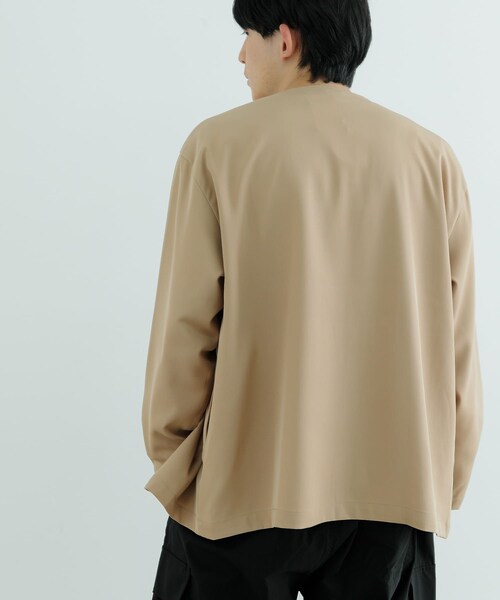 ITEMS URBANRESEARCH（アイテムズ アーバンリサーチ）の「シアーストレッチ ラップカーディガン（カーディガン/ボレロ・メンズ・BEG/BLK・M/L）」の18枚目の写真