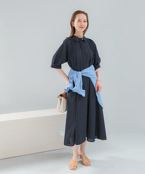 URBAN RESEARCH ROSSO（アーバンリサーチロッソ）の「『WEB限定』イージーリネンシャツワンピース（ワンピース・レディース・BRN/ST/NAVY/BRN/ST-1・Free）」の21枚目の写真