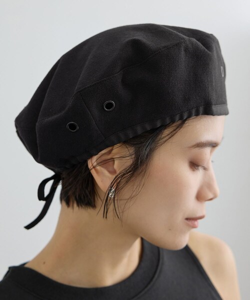 ADAM ET ROPE'（アダムエロペ）の「【ONIT（オニット）】HOPSACK BERET（ハンチング/ベレー帽・レディース・ブラック・F）」の4枚目の写真