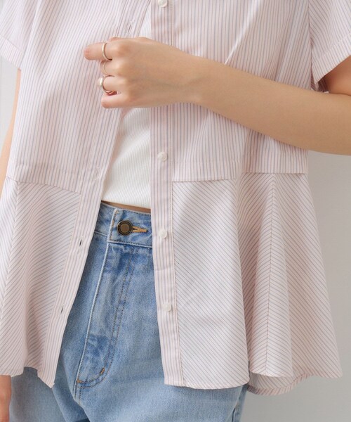 VIS(ビス)の「ペプラム切替キャップスリーブシャツ(シャツ/ブラウス・レディース・ネイビー/サックス/ピンク・F)」の17枚目の写真