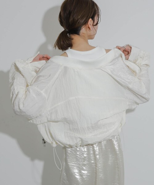 SENSE OF PLACE by URBAN RESEARCH(センスオブプレイスバイアーバンリサーチ)の「ドロストシャーリングシアーブルゾン(ブルゾン・レディース・ORANGE/IVORY/BLACK・one)」の10枚目の写真