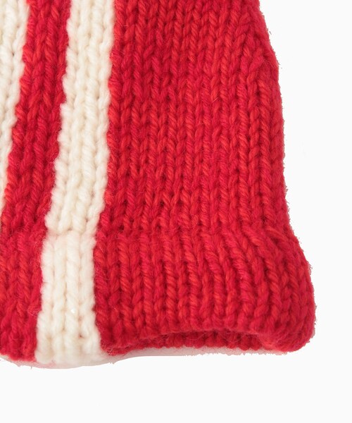 ADAM ET ROPE'（アダムエロペ）の「【RICE NINE TEN/ライス ナイン テン】HAND KNITTED CAP（ニットキャップ/ビーニー・メンズ・ブラック/ブルー系/レッド・F）」の6枚目の写真