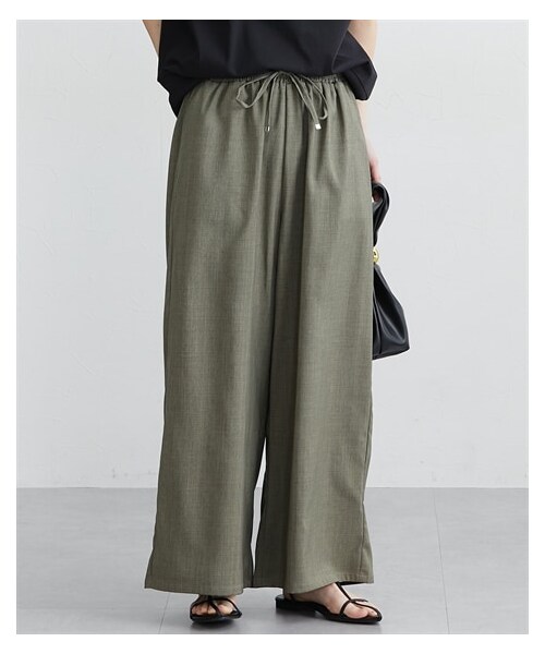 nissen（ニッセン）の「麻調合繊素材スラックスパンツ（スラックス・レディース・アイボリー/グレー/ブラック/カーキ(新色)・M/L/LL）」の11枚目の写真