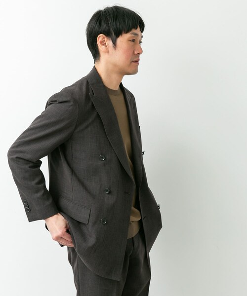 URBAN RESEARCH DOORS(アーバンリサーチドアーズ)の「LIFE STYLE TAILOR ウーリーノグレンチェックダブルジャケット(テーラードジャケット・メンズ・BROWN-CH・S/M/L/XL)」の11枚目の写真