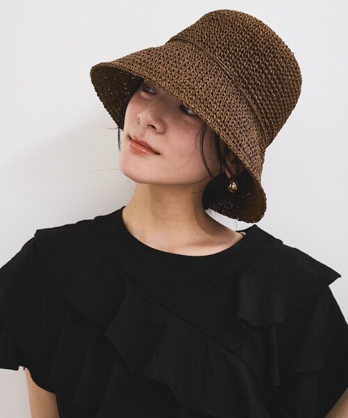 VIS（ビス）の「シンプル雑材ハット（ハット・レディース・ダークブラウン/ベージュ/ベージュ系・F）」の11枚目の写真