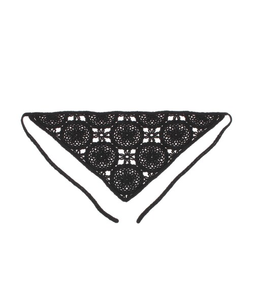 jouetie（ジュエティ）の「クロシェニットバブーシュカ（その他ヘアアクセサリー・レディース・オフホワイト/アイボリー/ブラック・F）」の5枚目の写真