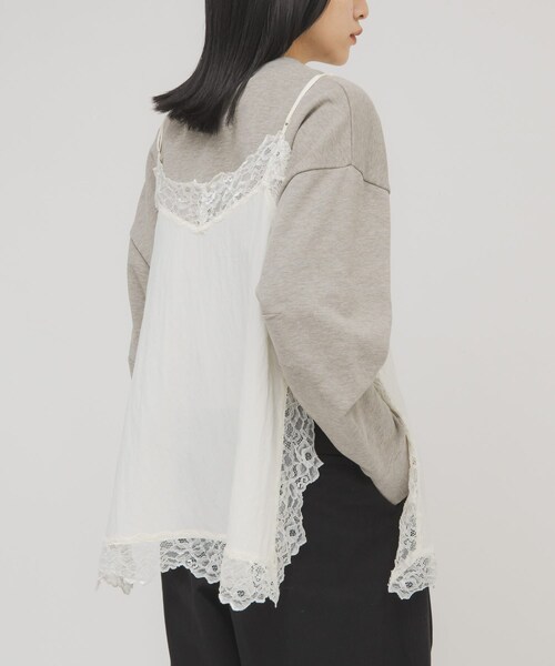 KBF（ケイビーエフ）の「ヴィンテージライクレースキャミソール（キャミソール・レディース・IVORY/BEIGE/BROWN・One）」の10枚目の写真