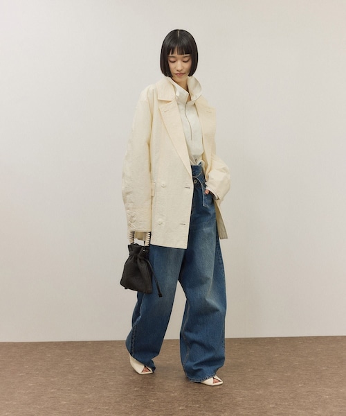 ADAM ET ROPE'（アダムエロペ）の「ブレイドハンドル巾着バッグ（ショルダーバッグ・レディース・ブラック/ホワイト・F）」の7枚目の写真