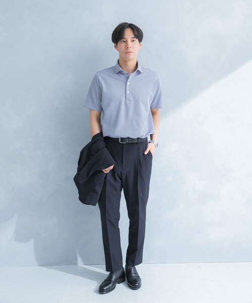 URBAN RESEARCH DOORS（アーバンリサーチドアーズ）の「LIFE STYLE TAILOR　トリコットセミワイド半袖プルオーバー刺し子（シャツ/ブラウス・メンズ・GRAY NAVY/BLUE・M/L/XL）」の10枚目の写真