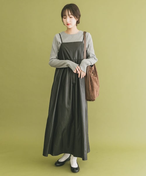 ITEMS URBANRESEARCH(アイテムズ アーバンリサーチ)の「インナーセットキャミワンピース(ワンピース・レディース・GRY×BLK/BEG×BRN/BRN×BLK・FREE)」の1枚目の写真