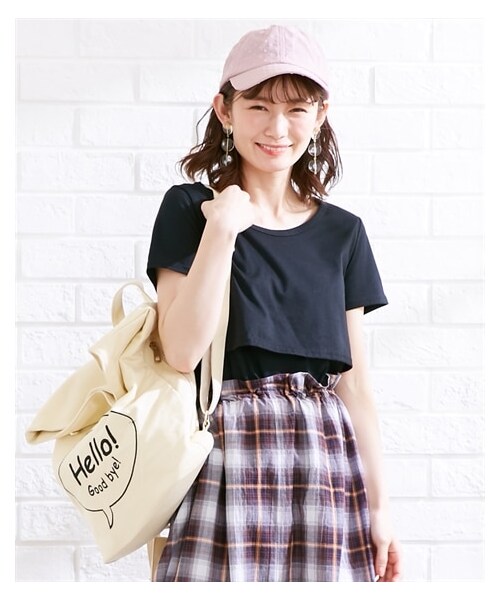 nissen（ニッセン）の「【マタニティウェア・授乳服】授乳しやすい 半袖Tシャツ（産前・産後）（マタニティウェア/グッズ・レディース・黒/杢グレー/オフホワイト/【移行済】ピンク/モカブラウン/【移行済】アイアンネイビー/【移行済】カーキ/チャコール/マスタード/ブラウン/アッシュカーキ/ライトグレー/ミント/藍ねず/トープ/グリーン/アップルイエロー/アイボリー/ブルーグレー/スモークピンク/グレイッシュベージュ・マタニティM/マタニティL/マタニティLL/マタニティ3L/マタニティ4L/マタニティ5L/マタニティ6L）」の18枚目の写真