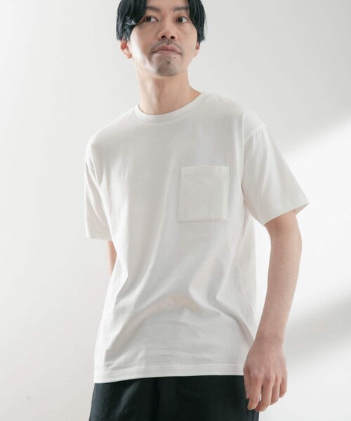 ITEMS URBANRESEARCH（アイテムズ アーバンリサーチ）の「USAコットン ムジポケットTシャツ（Tシャツ/カットソー・メンズ・BLU/OFF/BLK/GRN/YEL・M/L）」の8枚目の写真