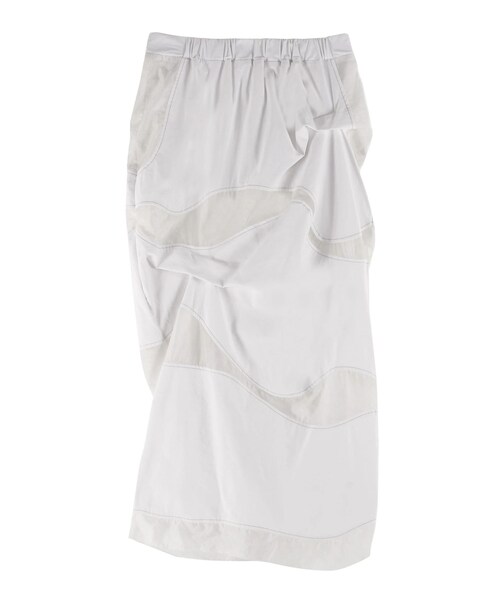 UN3D.（アンスリード）の「SHEER DOCKING SK（スカート・レディース・ホワイト/ブラック/ミックス・36/38）」の2枚目の写真