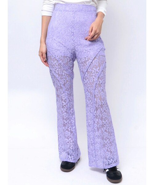 dazzlin（ダズリン）の「カーブパネルレースパンツ（その他パンツ・レディース・オフホワイト/ブラック/パープル・S/M）」の8枚目の写真