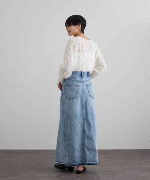 ADAM ET ROPE'(アダムエロペ)の「【WEB限定】リメイクライクデニムスカート(デニムスカート・レディース・オフホワイト/サックス・M/S)」の8枚目の写真