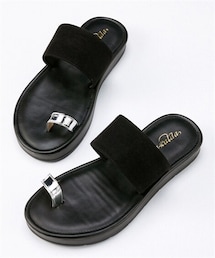 nissen | 【ゆったり幅広】曲がるクッションソールフラットサンダル（ワイズ４Ｅ）(サンダル)