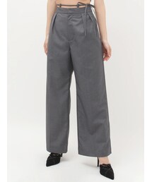 ウエストリボンワイドパンツ【セットアップ着用可能】