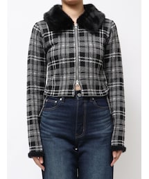 EMODA | STRING RIBBON ZIP SHIRT TOP(ニット/セーター)