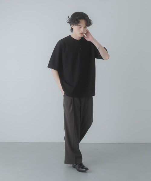 SENSE OF PLACE by URBAN RESEARCH（センスオブプレイスバイアーバンリサーチ）の「ヘンリーネックカノコプルオーバー（Tシャツ/カットソー・メンズ・IVORY/BLACK/GRAY・M/L）」の22枚目の写真