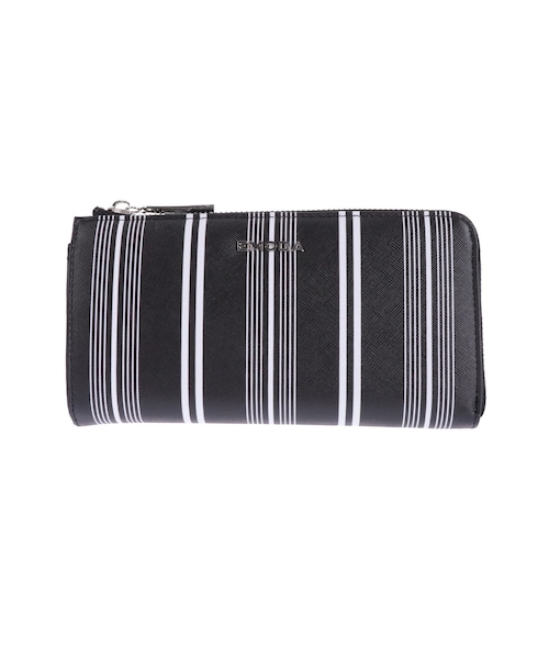 【EMODA】ストライプL字ファスナー長財布