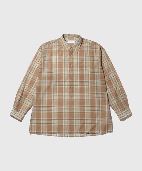 ADAM ET ROPE'(アダムエロペ)の「シアー パターンド ロングスリーブ プルオーバー シャツ(シャツ/ブラウス・メンズ・ブラック/ベージュ系・L/M)」の3枚目の写真