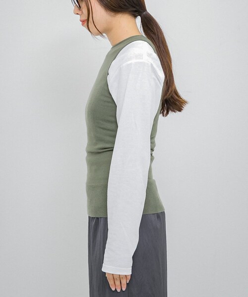 URBAN RESEARCH（アーバンリサーチ）の「w cashmere　knit tank top（タンクトップ・レディース・Khaki/Eggshell・FREE）」の16枚目の写真