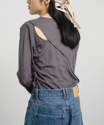 KBF | シアーリブデザインカットソー(Tシャツ/カットソー)