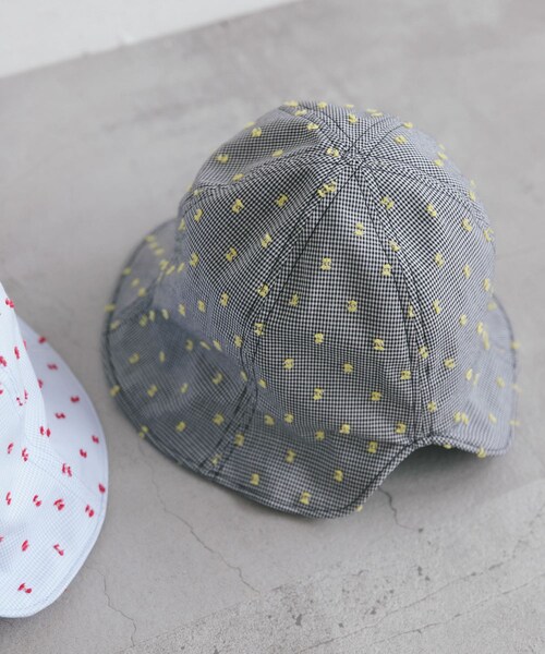 KBF（ケイビーエフ）の「刺繍チェックチューリップHAT（ハット・レディース・BLACK/BLUE・one）」の7枚目の写真