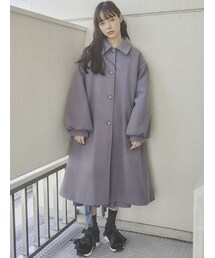 merry jenny | ギャザースリーブAラインコート(ステンカラーコート)