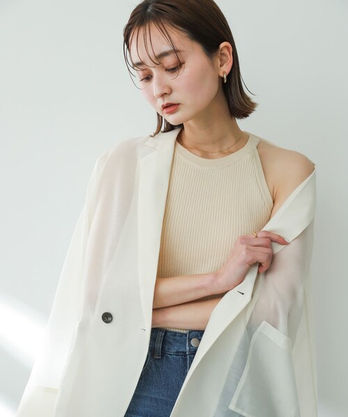 SENSE OF PLACE by URBAN RESEARCH（センスオブプレイスバイアーバンリサーチ）の「カップツキアメスリニットタンクトップ（タンクトップ・レディース・BRICK/IVORY/BLACK・One/one）」の5枚目の写真