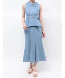 dazzlin | ペプラムマーメイドステッチワンピース(ワンピース)