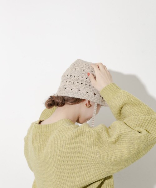 SMELLY（スメリー）の「クロシェニットハット（ハット・レディース・BEG/BLK・-）」の15枚目の写真