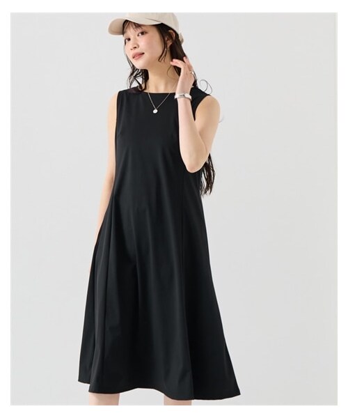 nissen（ニッセン）の「爽快ノースリーブフレアワンピース（吸汗速乾・イージーケア・UVカット・ストレッチ）＜大きいサイズ有＞（ワンピース・レディース・黒/チャコールグレー/ラベンダー・S/M/L/LL/3L/4L/5L/6L/8L/10L）」の13枚目の写真