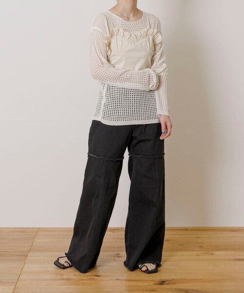 THE GOODLAND MARKET（ザグッドランドマーケット）の「old honey　-OH- 45℃ pants（その他パンツ・レディース・white/black・FREE）」の18枚目の写真