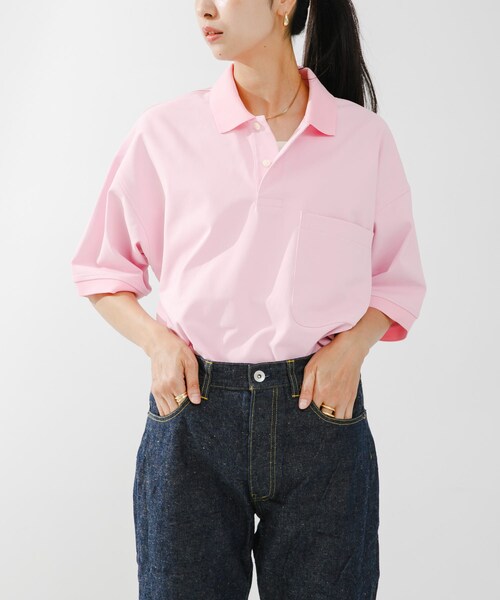 URBAN RESEARCH（アーバンリサーチ）の「DAIWA PIER39　Ws TECH POLO SHIRTS SHORT-SLEEVE（ポロシャツ・レディース・LT.PINK/BLACK/YELLOW/WHITE/WH×NY BD・FREE）」の13枚目の写真